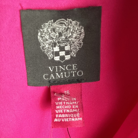 Vince Camuto Nwt  Barbiecore Dress Pink Sz 16 Sleeveless White Lace Trim Stretch - Picture 5 of 10